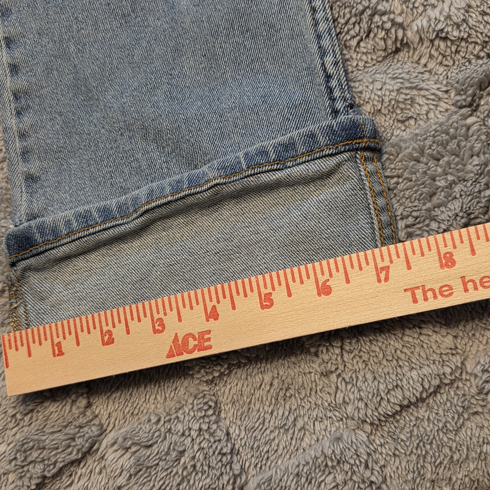 Dickies Cropped Jeans Womens 7 Blue Denim Cotton Med. Wash Denim Cuffed Hem - Picture 6 of 13
